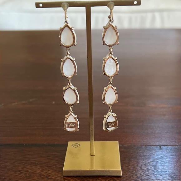 Kendra Scott Multi-tier White Teardrop Earrings - Picture 2 of 2